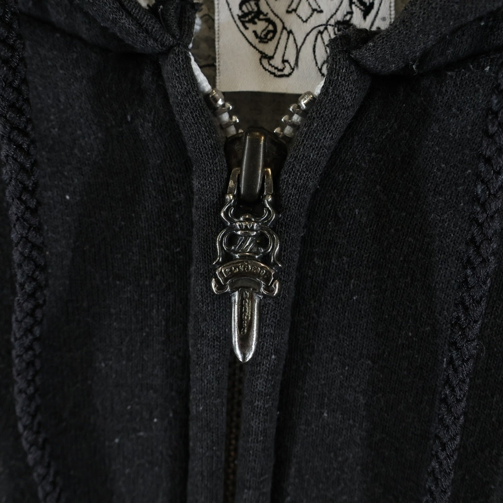 CHROME HEARTS(クロムハーツ) OLD SWTSHRT HD ZIP オールド アームロゴプリント 裏地サーマル ジップアップパーカー