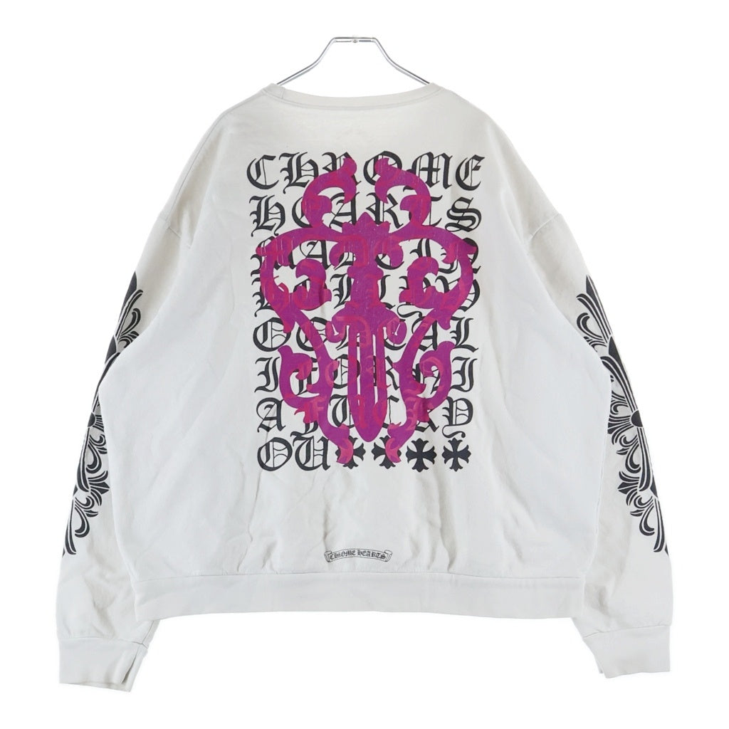 CHROME HEARTS(クロムハーツ) Vine Dagger SWTSHRT ヴァインダガー アームフローラル クルーネックスウェットシャツ ホワイト