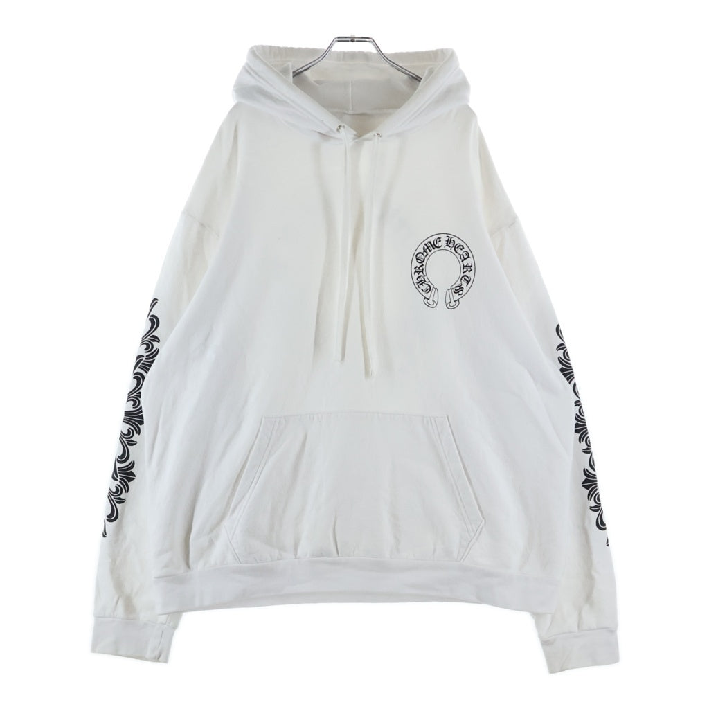 CHROME HEARTS(クロムハーツ) SWTSHRT PLVR 袖フローラル バックホースシュープリント スウェット プルオーバーパーカー