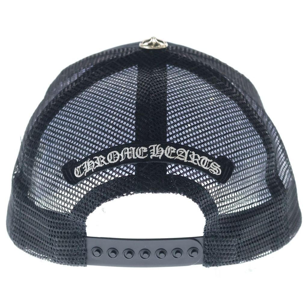 CHROME HEARTS(クロムハーツ) TRUCKER CAP トラッカーキャップ 3セメタリーレザーパッチメッシュキャップ 帽子 ブラック/ホワイト