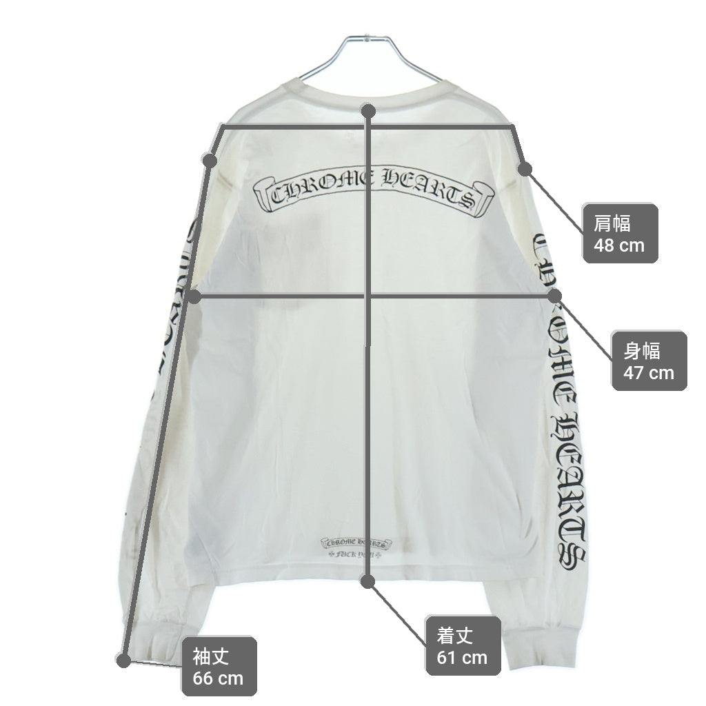 CHROME HEARTS(クロムハーツ) CH L/S 袖ロゴバックスクロールラベルプリント 長袖Tシャツカットソー