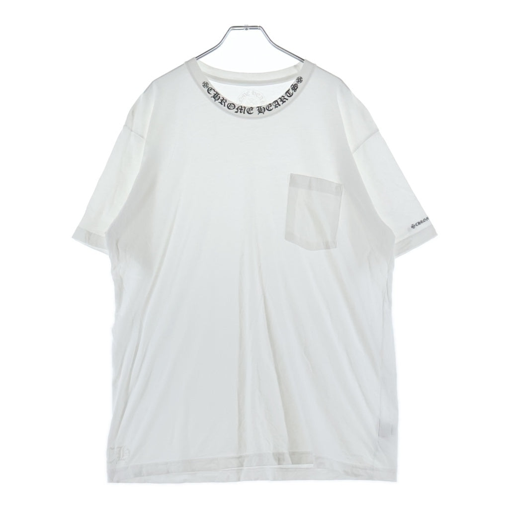 CHROME HEARTS(クロムハーツ) CH T-SHIRT ネックロゴ 半袖Tシャツ ホワイト