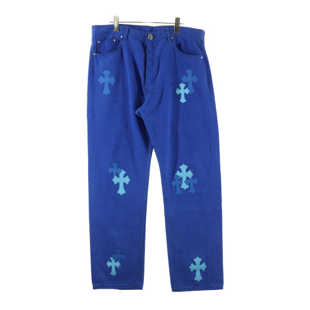 CHROME HEARTS(クロムハーツ) U VNTG JEAN BLU RED TAB クロスパッチ付きウォッシュド501デニムパンツ
