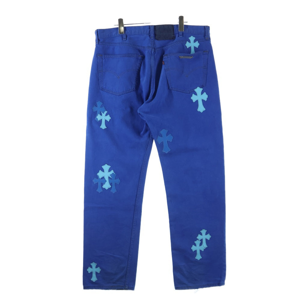 CHROME HEARTS(クロムハーツ) U VNTG JEAN BLU RED TAB クロスパッチ付きウォッシュド501デニムパンツ