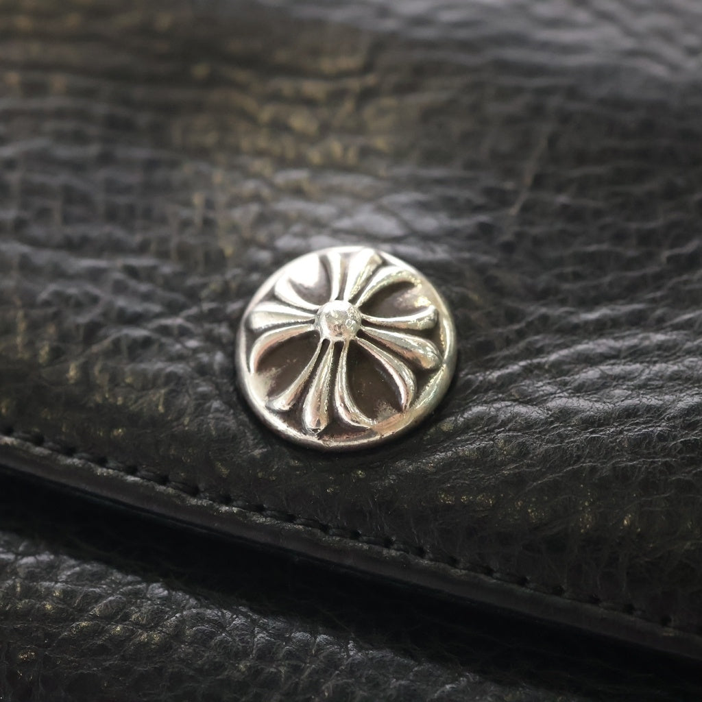 CHROME HEARTS(クロムハーツ) JUDY CROSS BALL ジュディ クロス ボール ボタン レザーウォレット 長財布 ブラック BCA366