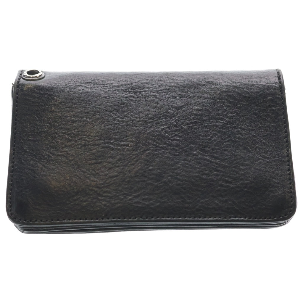 CHROME HEARTS(クロムハーツ) 1ZIP 1ジップ クロスボールボタン レザーウォレット 財布 ブラック BCA362