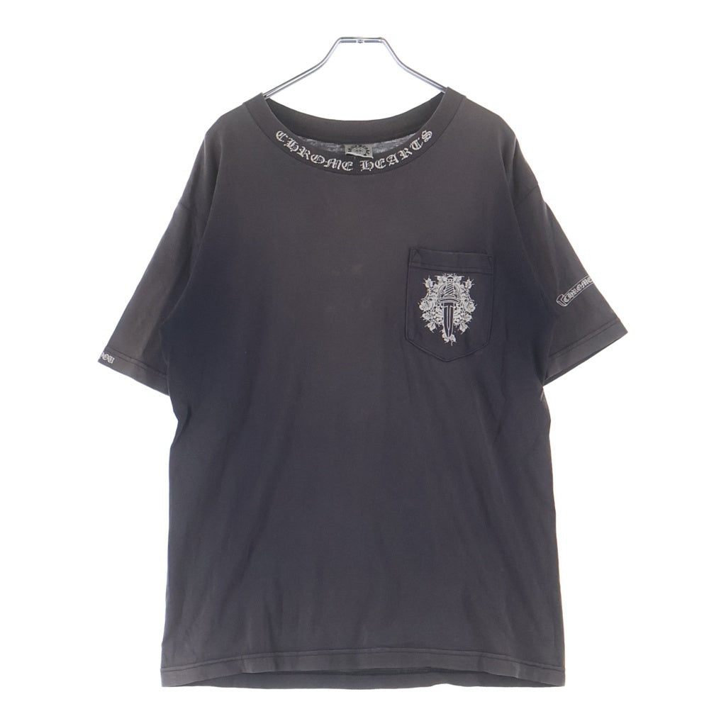 CHROME HEARTS(クロムハーツ) OLD ネックロゴ ヴァインダガーバックスクロールラベルプリント 半袖Tシャツカットソー
