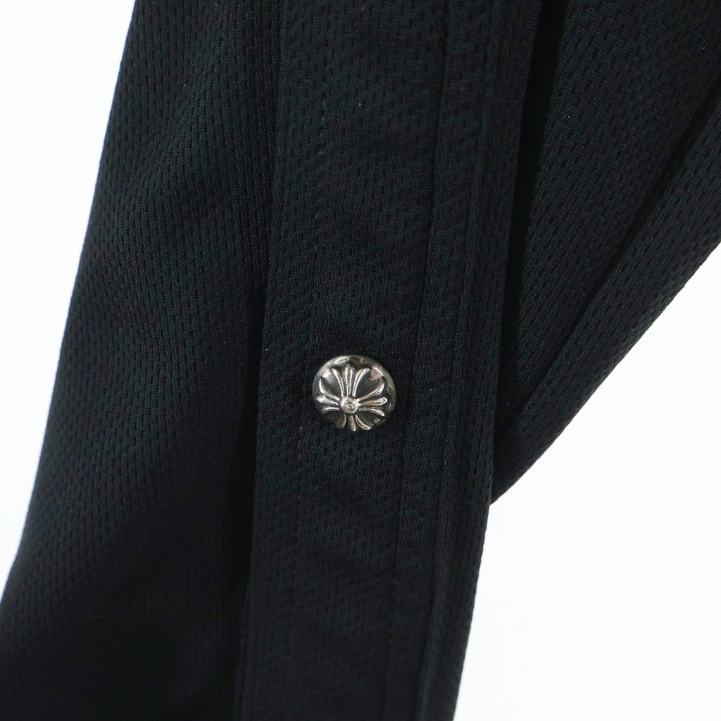 CHROME HEARTS(クロムハーツ) TRACK PANTS トラックパンツ サイドクロスボールスナップレザー切替ロングパンツ