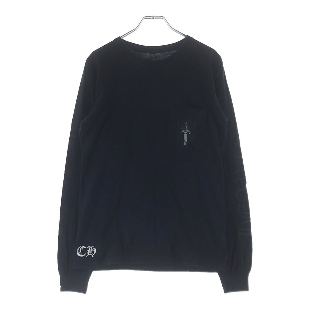 CHROME HEARTS(クロムハーツ) VINE DAGGER ARM LOGO TEE ヴァインダガー アームロゴ プリント 長袖Tシャツ カットソー ブラック