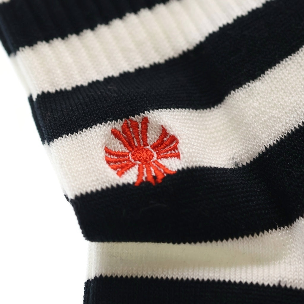 CHROME HEARTS(クロムハーツ) CHプラス刺繍 ストライプ ソックス 靴下 ホワイト/ブラック