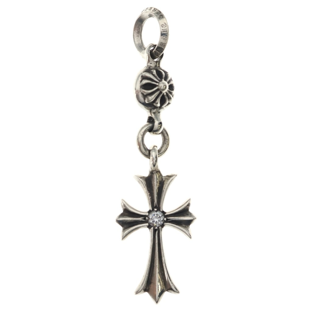 CHROME HEARTS(クロムハーツ) 1B TNY CH CRS 1DIA 1ボールタイニーCHクロス 1ダイヤ チャーム シルバーネックレストップ