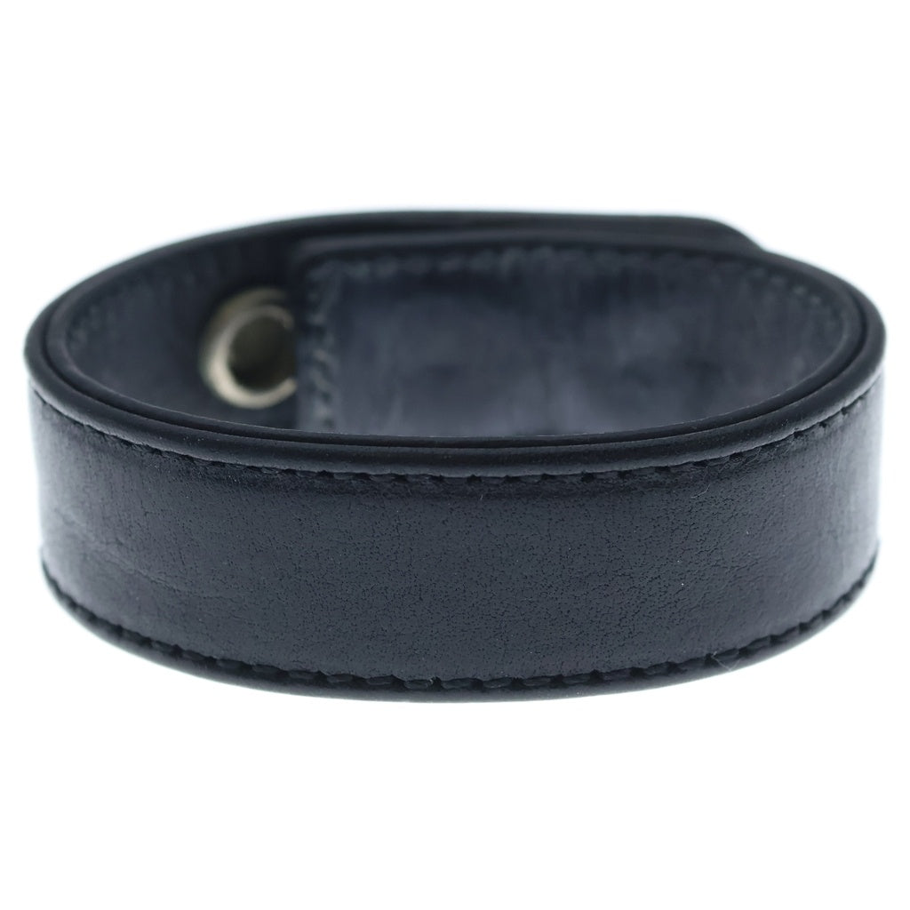 CHROME HEARTS(クロムハーツ) 3BTN 2SNP クロスボール 3ボタン2スナップ レザーブレスレット ブラック/シルバー BCA123