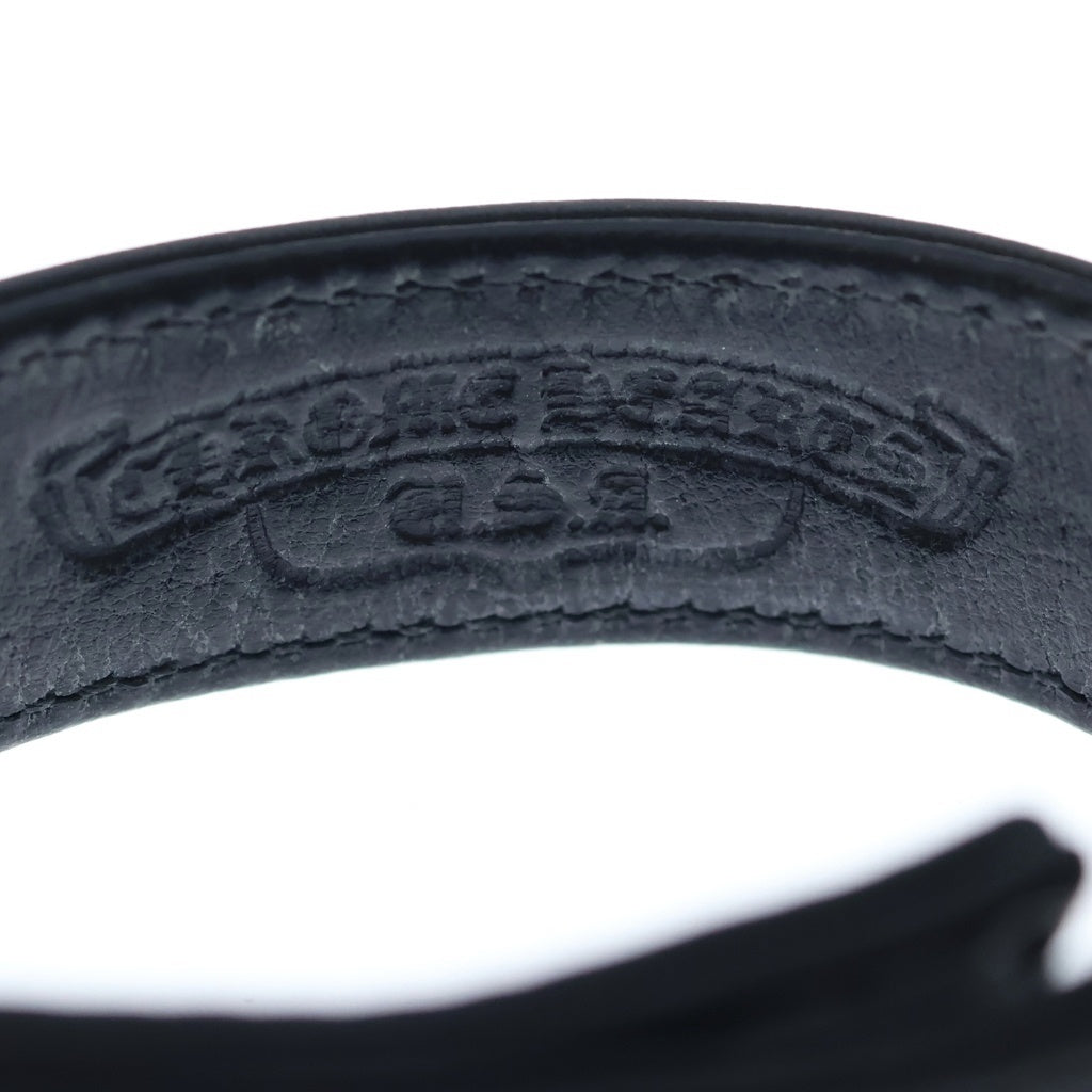 CHROME HEARTS(クロムハーツ) 3BTN 2SNP クロスボール 3ボタン2スナップ レザーブレスレット ブラック/シルバー BCA123