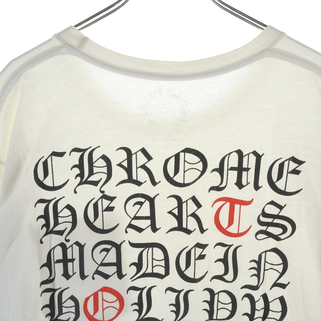 CHROME HEARTS クロムハーツ（原本無） CH T-SHRT バック 英字 プリント 半袖 Tシャツ Lサイズ ホワイト系 L【中古】 CHROME HEARTS(クロムハーツ) CH T-SHRT 1 バック英字プリントTシャツ
