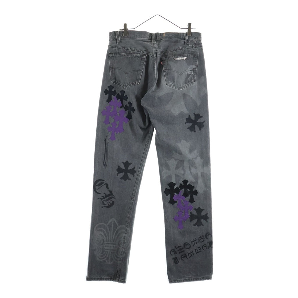 CHROME HEARTS(クロムハーツ) STENCIL DENIM/ステンシル ペイントデザインクロスパッチ付き501デニムパンツ