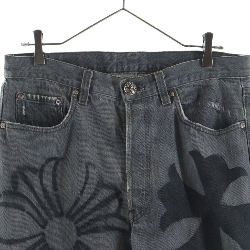 CHROME HEARTS(クロムハーツ) STENCIL DENIM/ステンシル ペイントデザインクロスパッチ付き501デニムパンツ