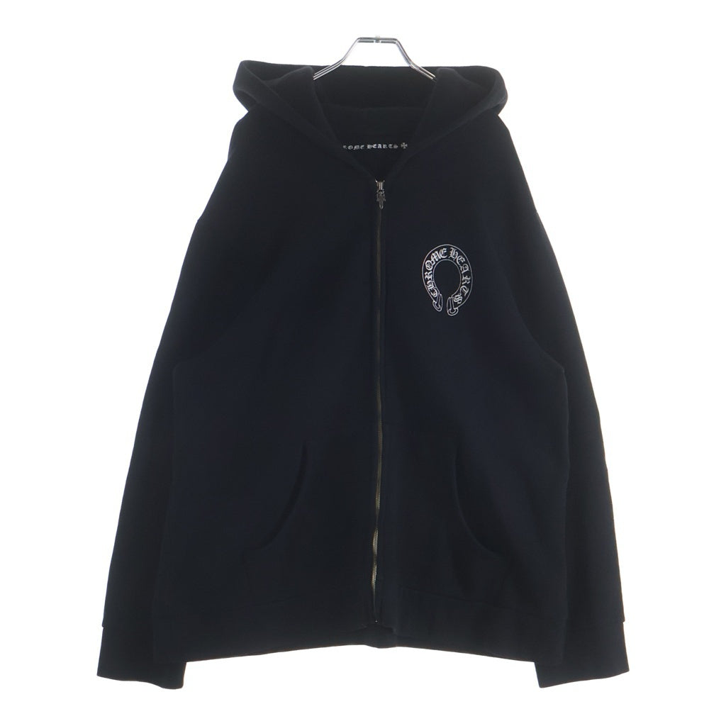 CHROME HEARTS(クロムハーツ) FLRL Zip Hoodie 袖フローラル ジップアップパーカー アーチロゴ ブラック