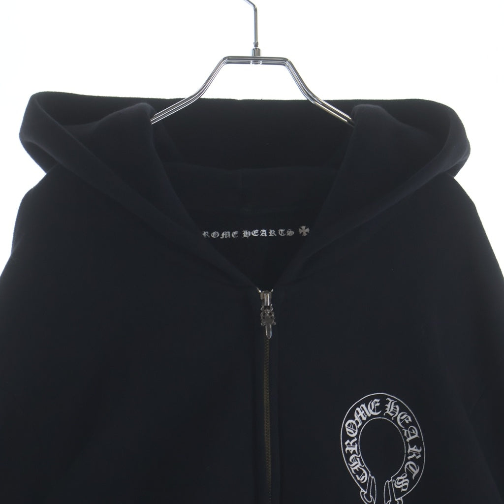 CHROME HEARTS(クロムハーツ) FLRL Zip Hoodie 袖フローラル ジップアップパーカー アーチロゴ ブラック
