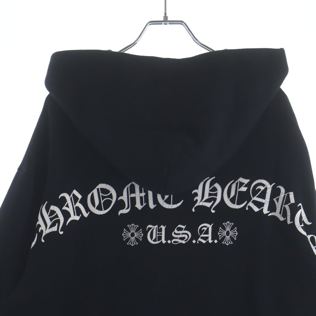 CHROME HEARTS(クロムハーツ) FLRL Zip Hoodie 袖フローラル ジップアップパーカー アーチロゴ ブラック