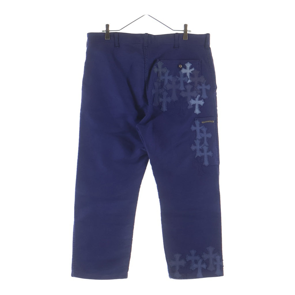 CHROME HEARTS(クロムハーツ) FRENCH WORK PANTS クロスパッチフレンチワークロングパンツ ブルー