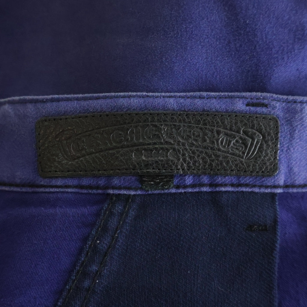 CHROME HEARTS(クロムハーツ) FRENCH WORK PANTS クロスパッチフレンチワークロングパンツ ブルー