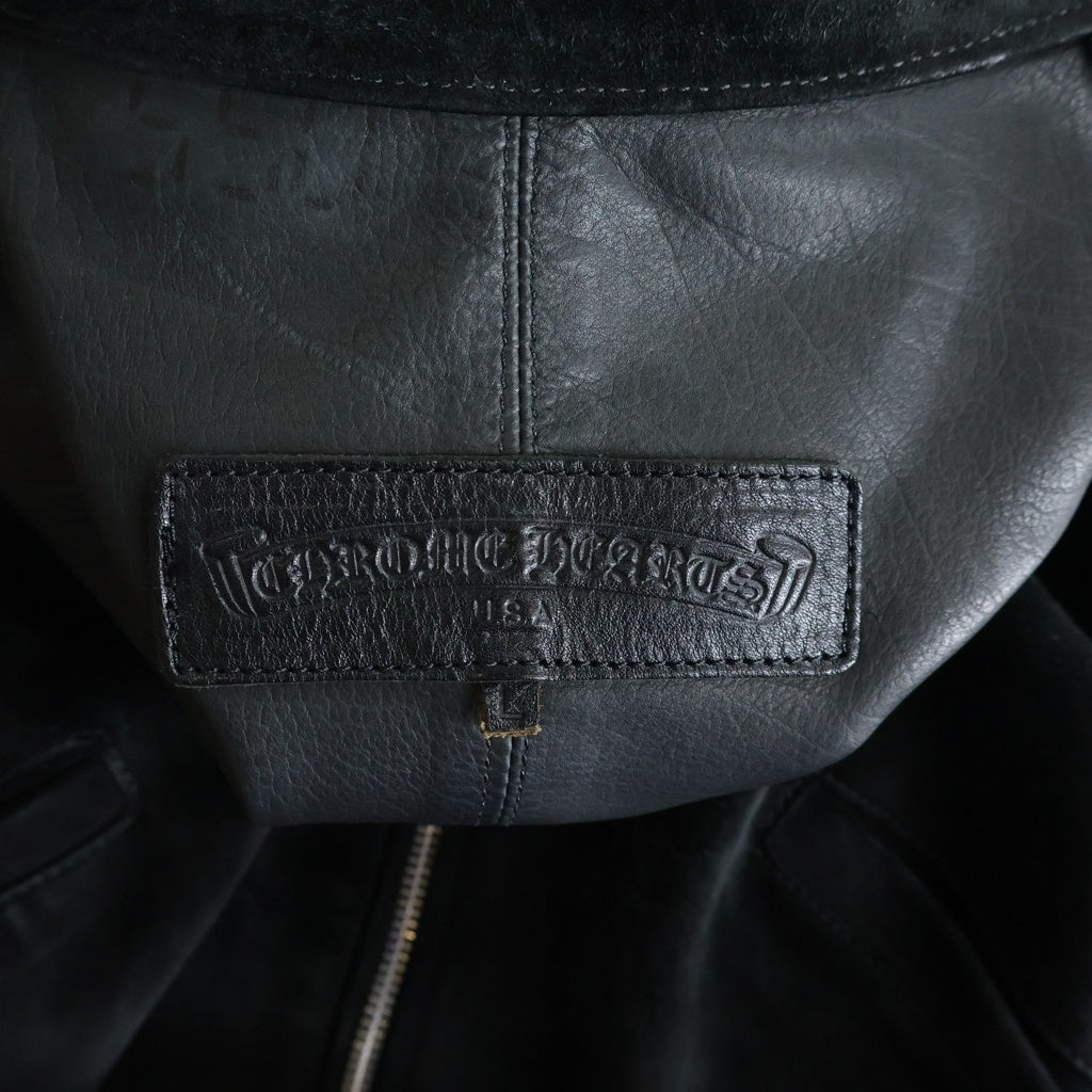 CHROME HEARTS(クロムハーツ) バックフレアニー ダガージップスエードレザーシャツジャケット