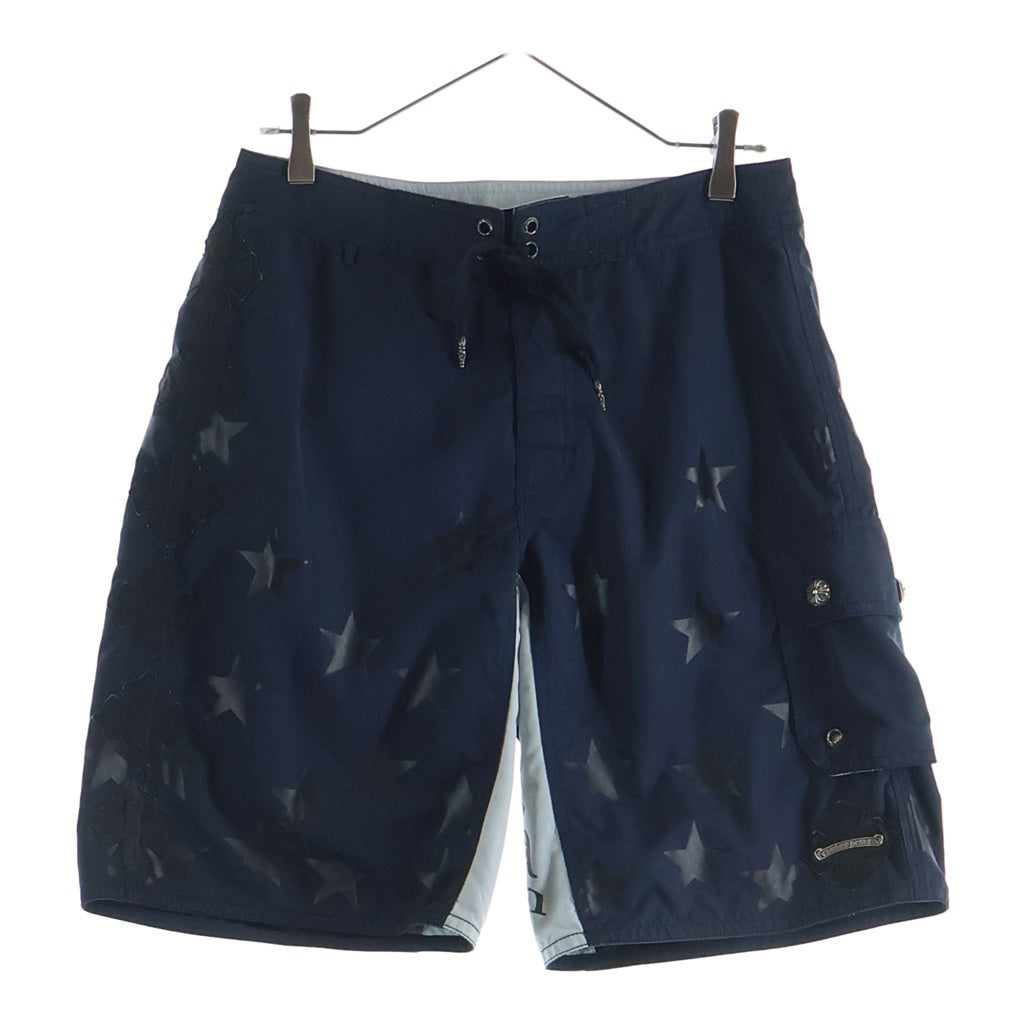 CHROME HEARTS(クロムハーツ) Cross Leather Patch Star Surf Short Pants レザークロスパッチ付き スターサーフショートパンツ