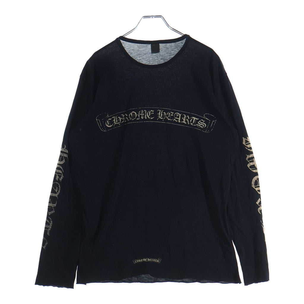 CHROME HEARTS(クロムハーツ) OLD 袖英字ロゴ バックスクロールラベルプリント長袖Tシャツカットソー
