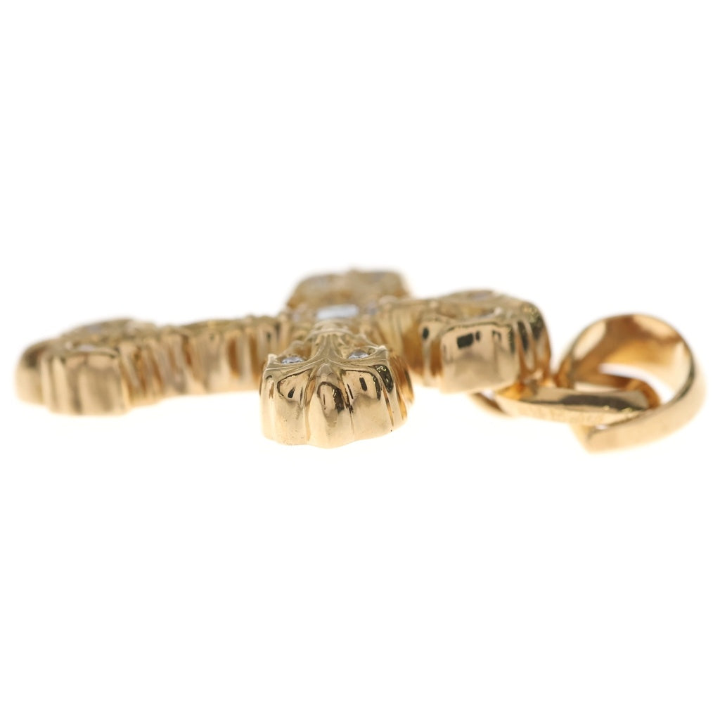 CHROME HEARTS(クロムハーツ) 22K FILIG CROSS-XSM P D フィリグリークロスXS PAVEダイヤ ゴールドネックレストップネックレストップ