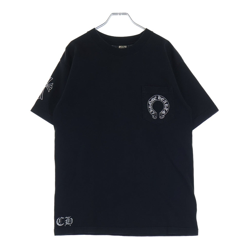 CHROME HEARTS(クロムハーツ) OLD S/S 袖CHクロス バックスクロールラベルプリント 半袖Tシャツカットソー