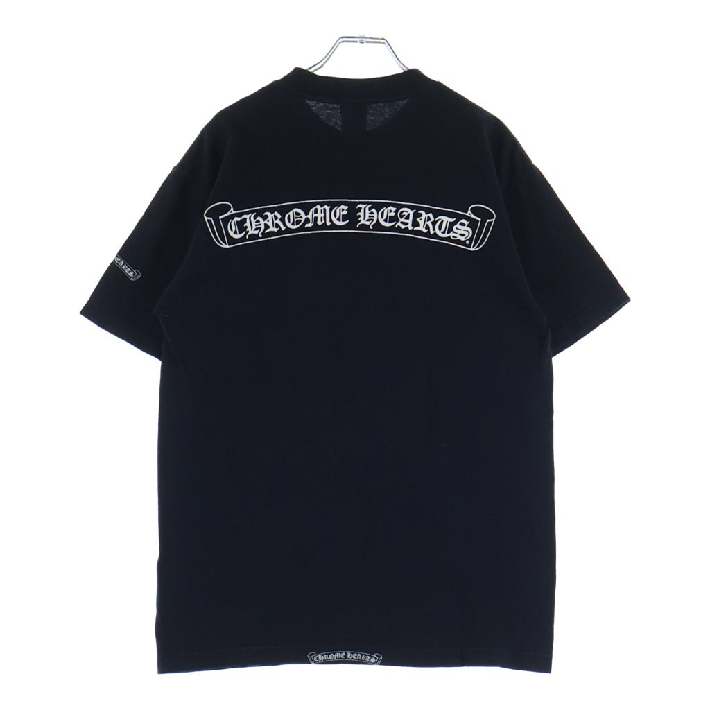 CHROME HEARTS(クロムハーツ) OLD S/S ネックロゴ ヴァインダガーバックスクロールラベルプリント 半袖Tシャツカットソー