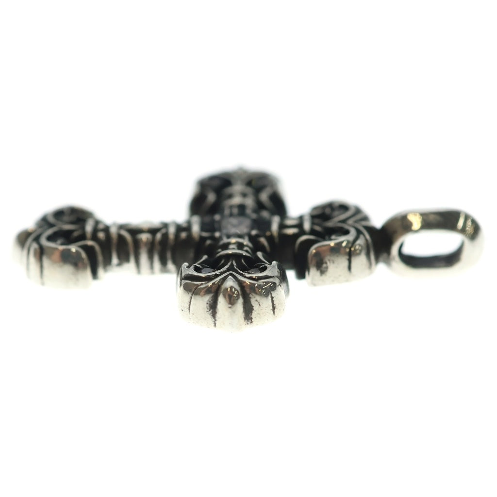 CHROME HEARTS(クロムハーツ) CHARM FILIGREE TINY P DMND タイニーフィリグリー PAVEダイヤシルバーネックレストップ