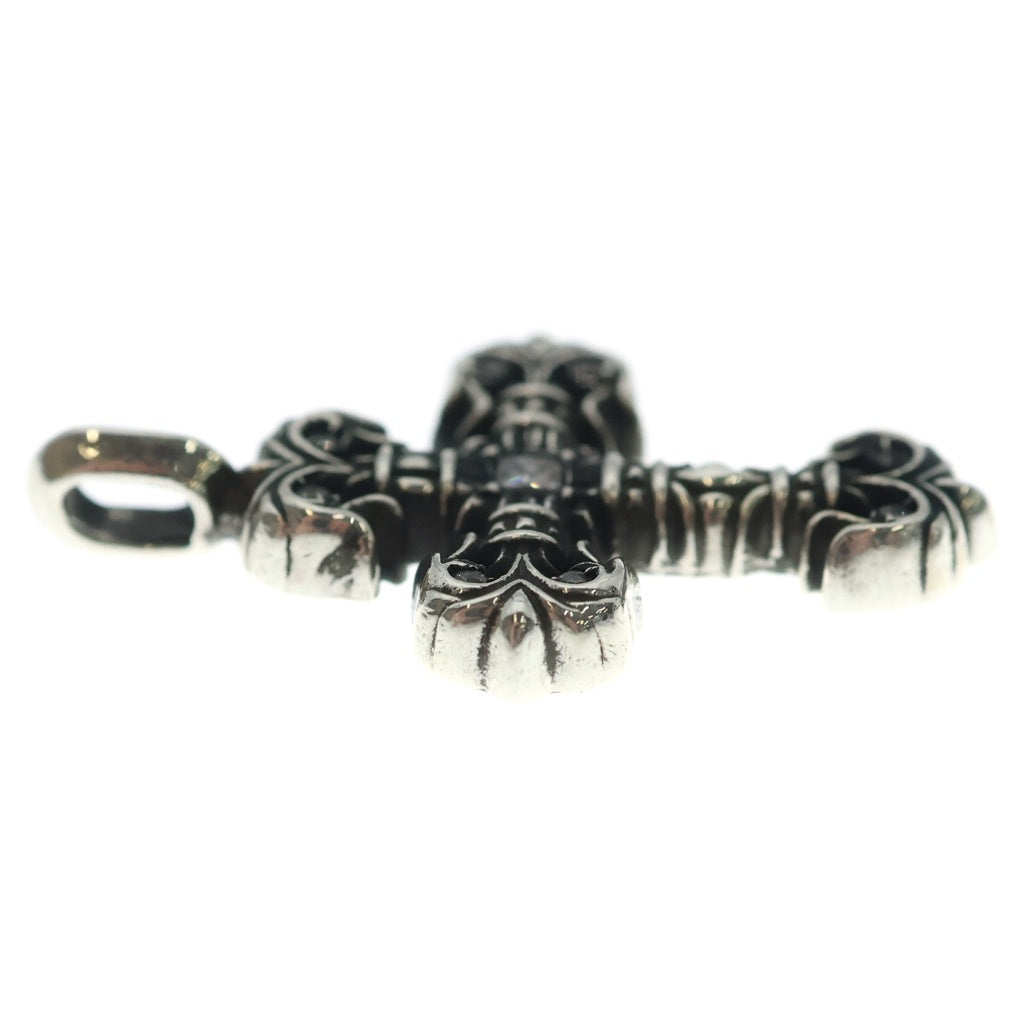 CHROME HEARTS(クロムハーツ) CHARM FILIGREE TINY P DMND タイニーフィリグリー PAVEダイヤシルバーネックレストップ
