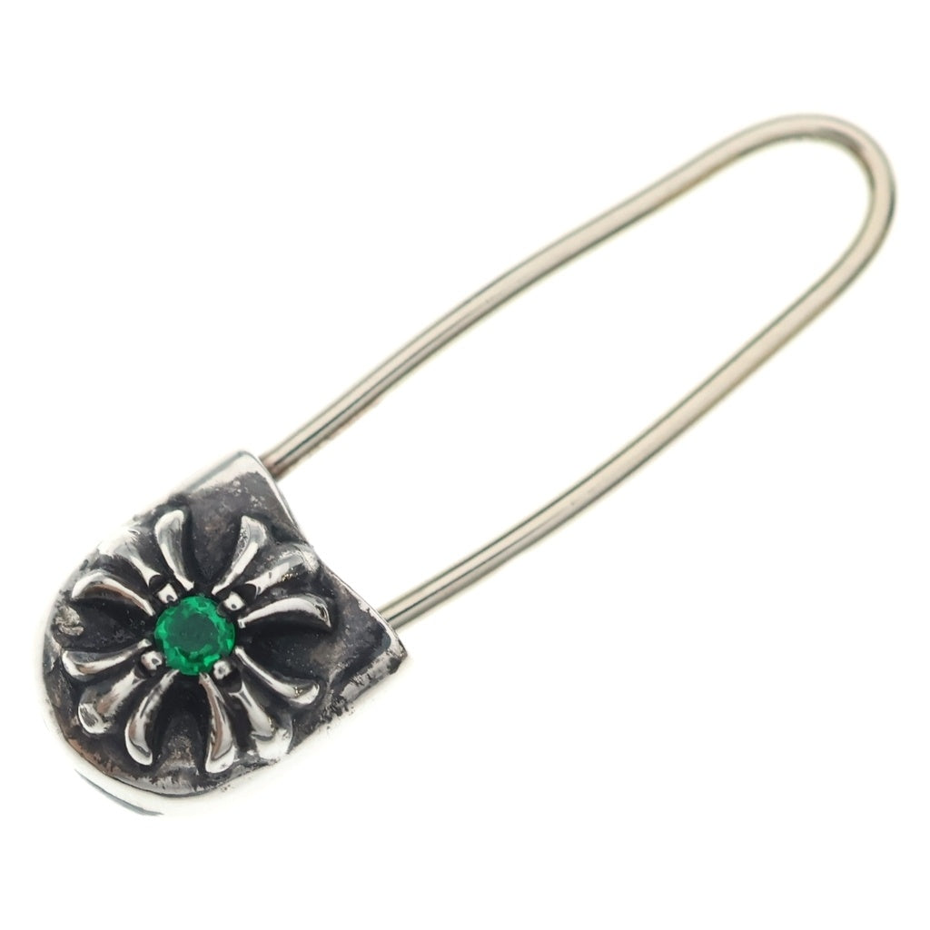 CHROME HEARTS(クロムハーツ) ER SAFETY PIN EMRLD セーフティピン 1エメラルド シルバーピアス