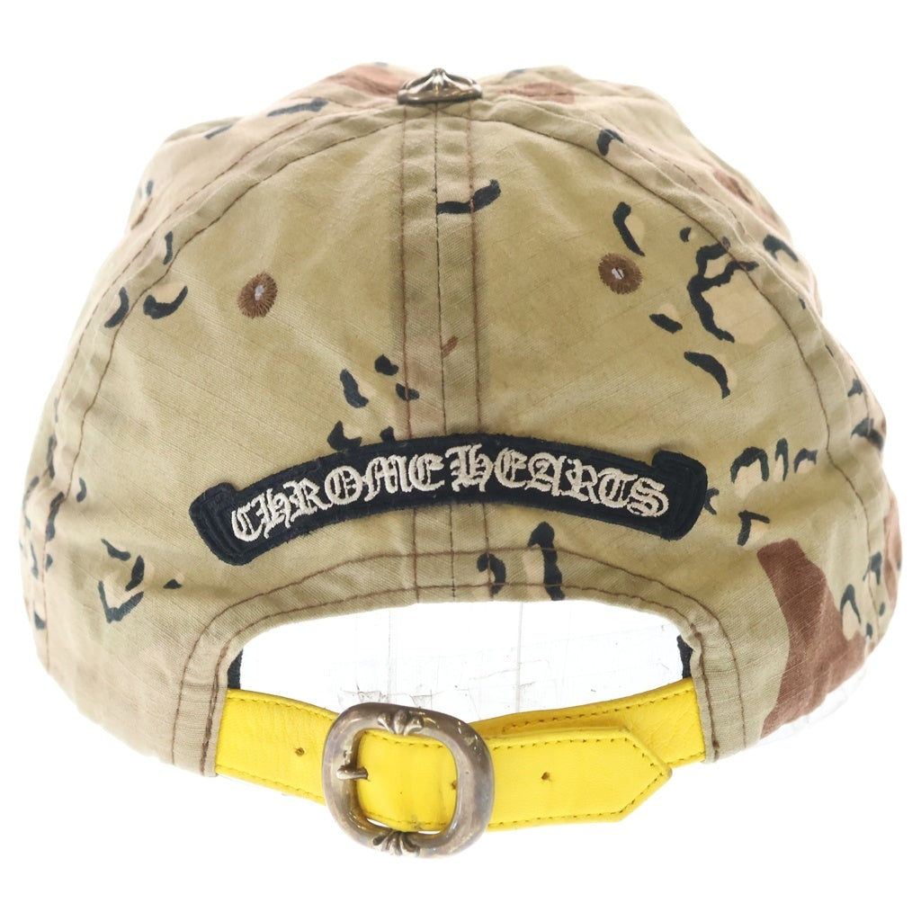 CHROME HEARTS(クロムハーツ) Sex Records 5 Panel Hat Camo ロゴレザーパッチカモフラキャップ帽子 ブラウン/イエロー