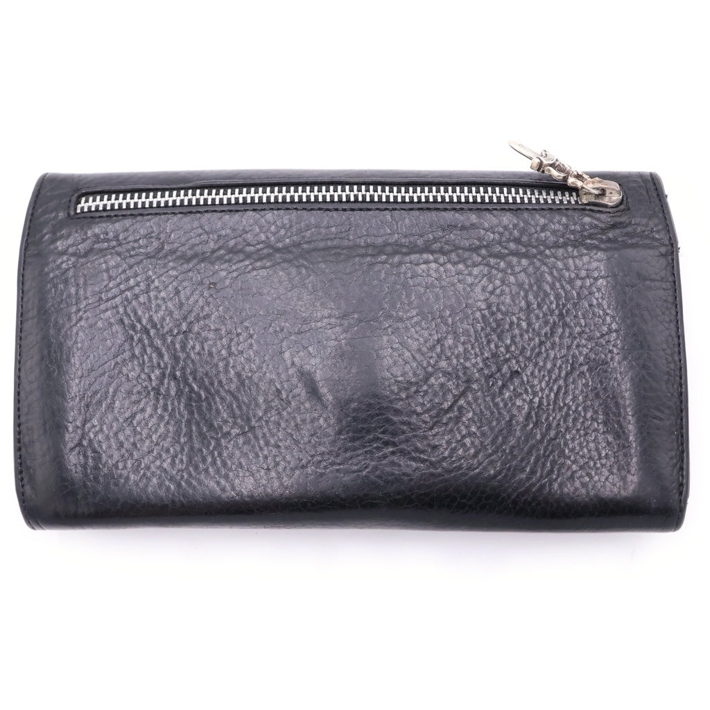 CHROME HEARTS(クロムハーツ) GREASY グリーシー クロスボールボタン レザーウォレット 財布 ブラック