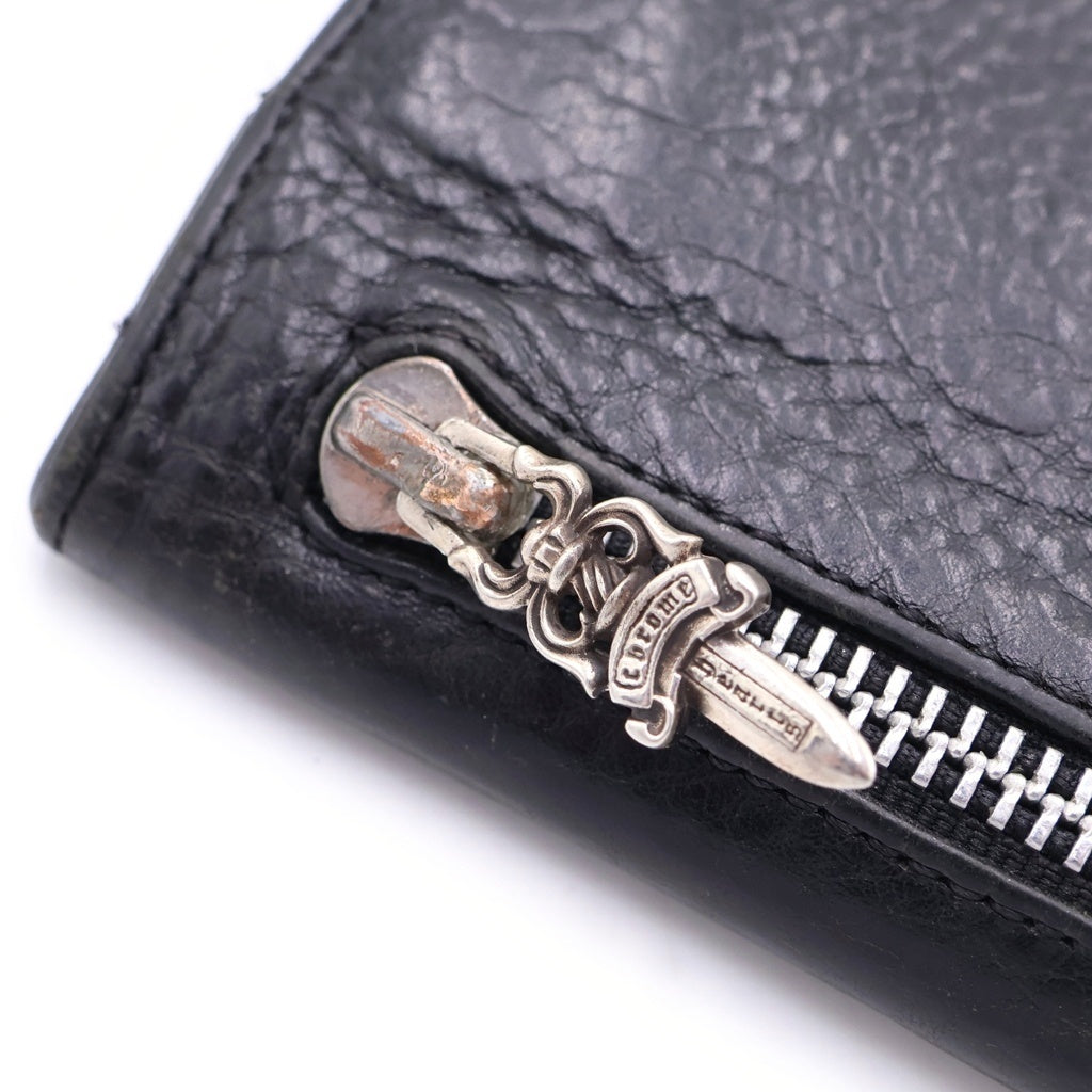 CHROME HEARTS(クロムハーツ) GREASY グリーシー クロスボールボタン レザーウォレット 財布 ブラック