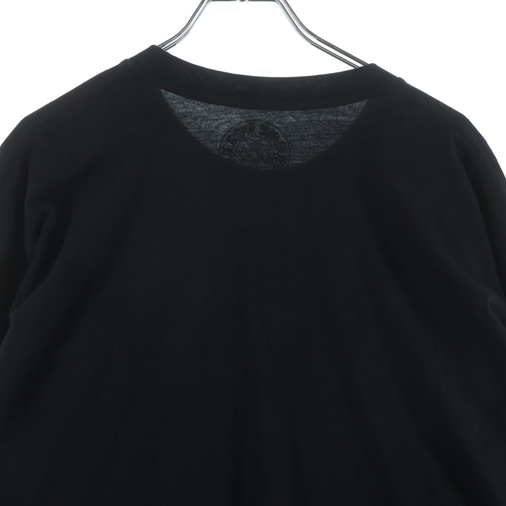 CHROME HEARTS(クロムハーツ) CH LS NECK LOGO ネックロゴプリント 袖ロゴ 長袖Tシャツ ロングスリーブカットソー ブラック