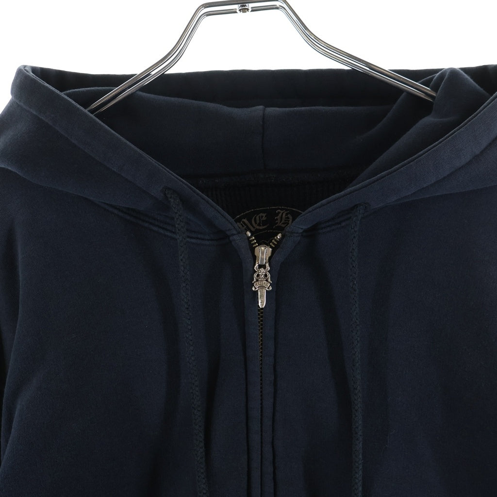 CHROME HEARTS(クロムハーツ) OLD SWTSHRT HD ZIP 袖フローラル バックホースシュープリントジップパーカー ブラック