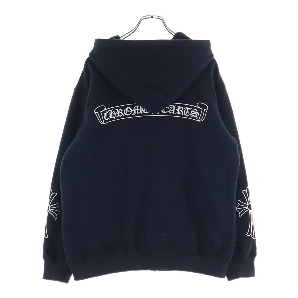 CHROME HEARTS(クロムハーツ) SWTSHRT HD ZIP 袖CHクロス バックスクロールラベルプリント ジップパーカー