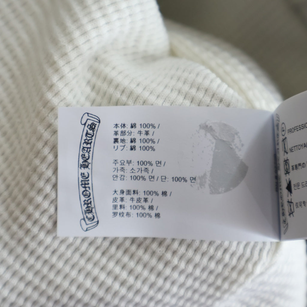 CHROME HEARTS(クロムハーツ) 袖フローラルバックホースシューレザーパッチパーカー