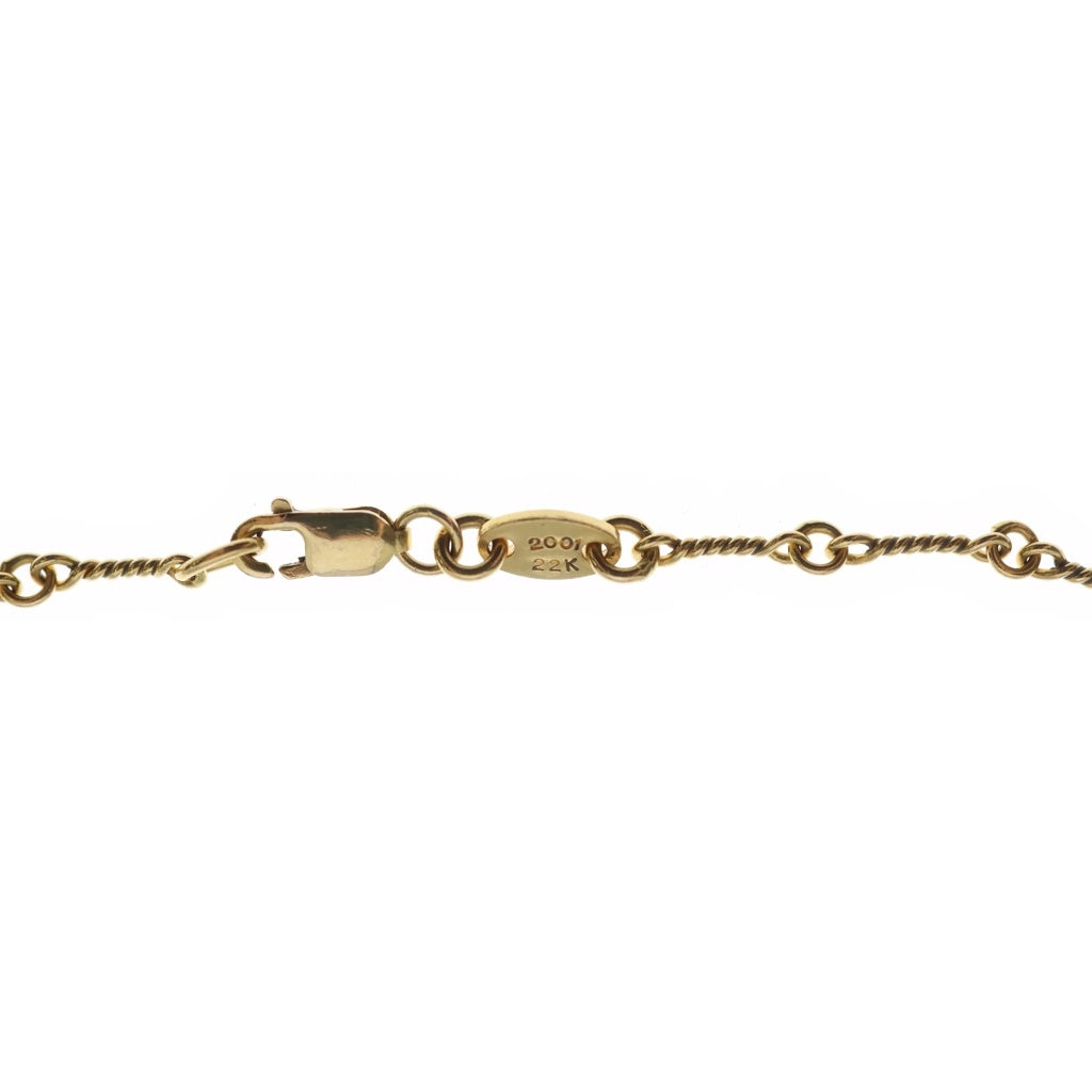 CHROME HEARTS(クロムハーツ) 22K NECKCHAIN T18 ツイストチェーンネックレス 18inch ゴールドBCA014