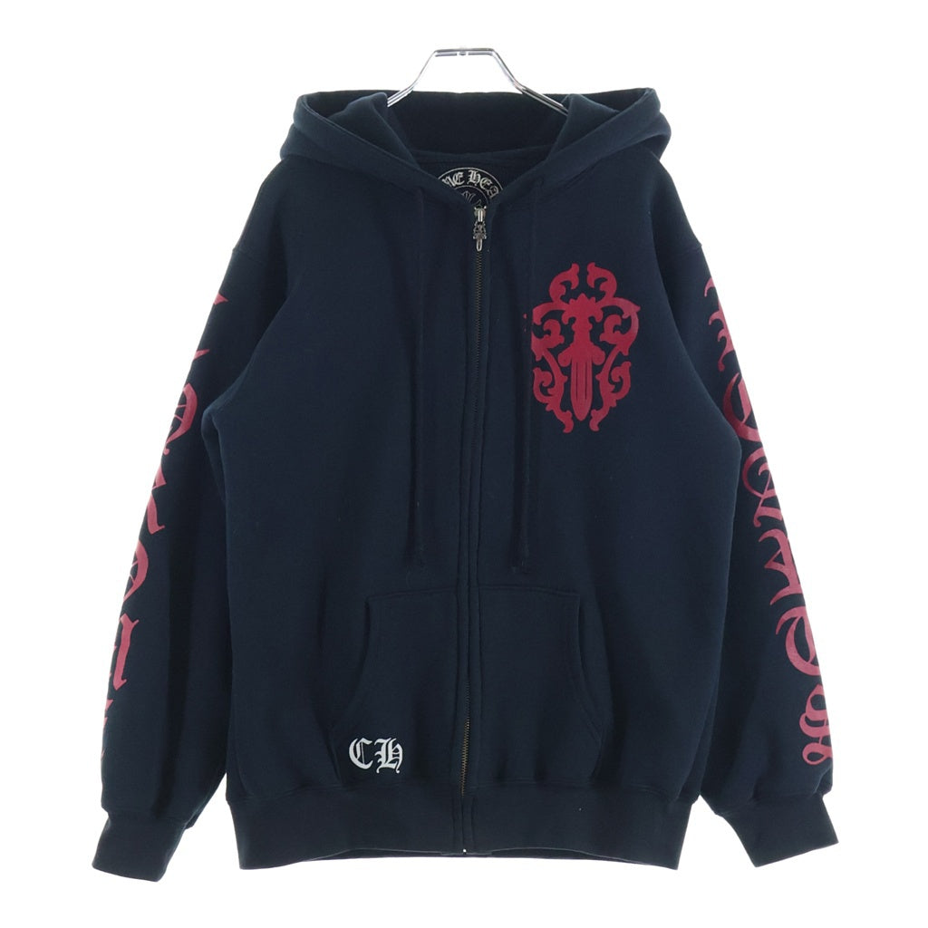 CHROME HEARTS(クロムハーツ) OLD SWTSHIRT HD ZIP オールド バックセメタリークロスプリント ジップパーカー