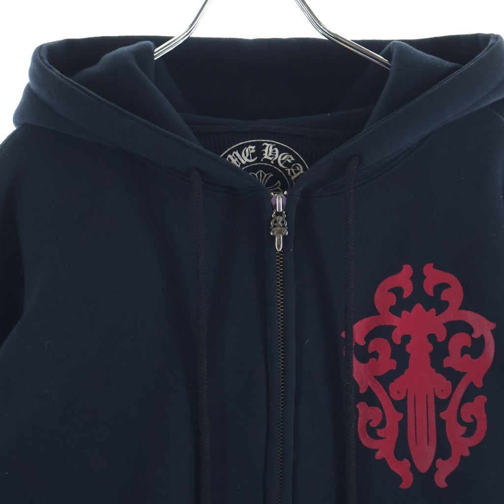 CHROME HEARTS(クロムハーツ) OLD SWTSHIRT HD ZIP オールド バックセメタリークロスプリント ジップパーカー