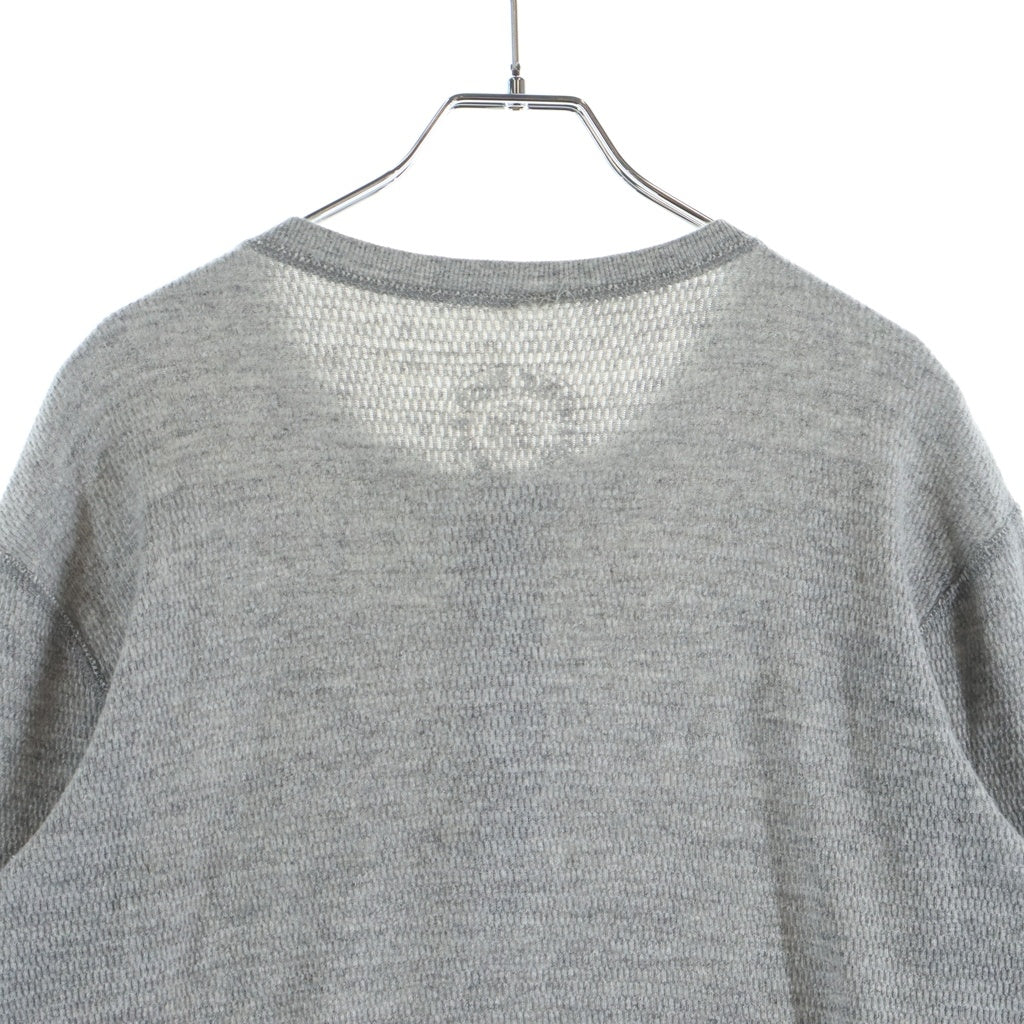 CHROME HEARTS(クロムハーツ) Embroidery Henry Neck ヘンリーネック BSフレアボタン 袖クロスパッチ付き長袖Tシャツ