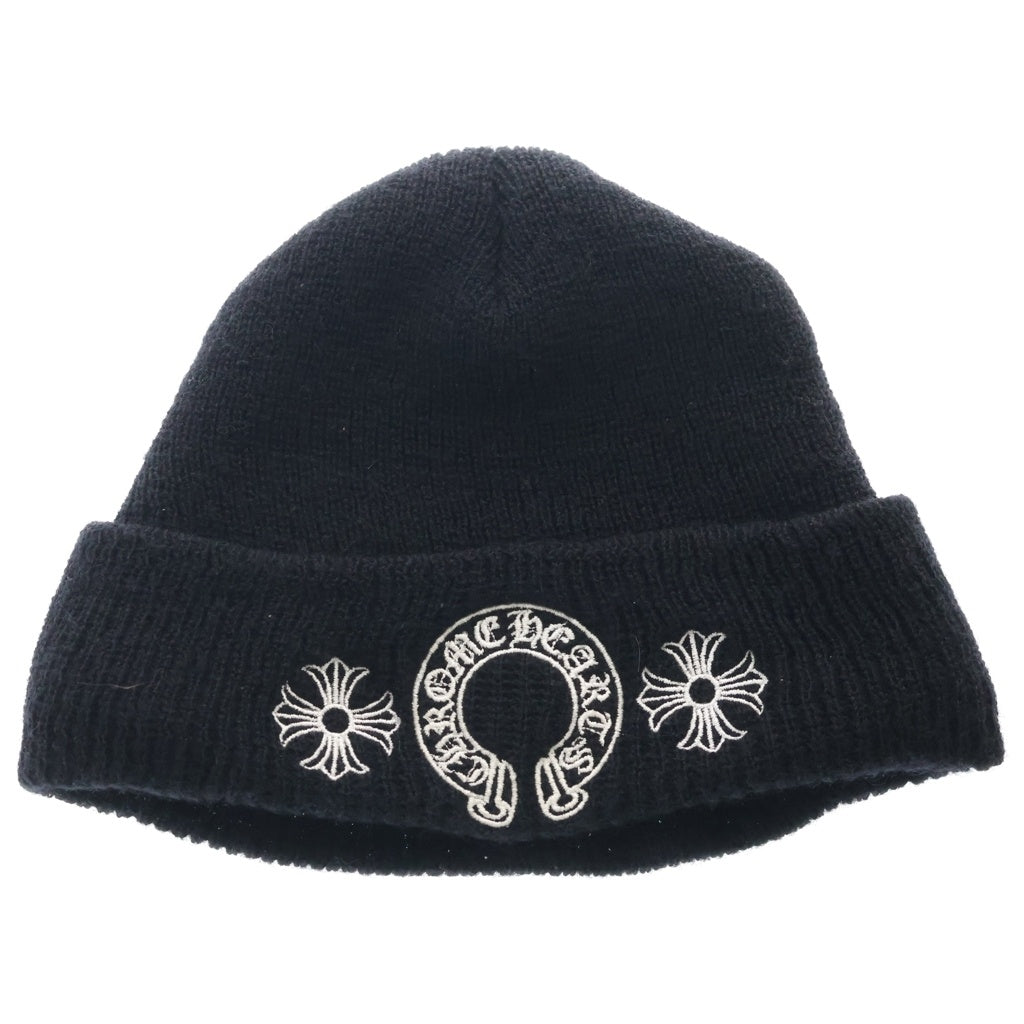 CHROME HEARTS(クロムハーツ) WOOL WATCH CAP CHプラス ホースシューニットキャップ ビーニー帽子 ブラック