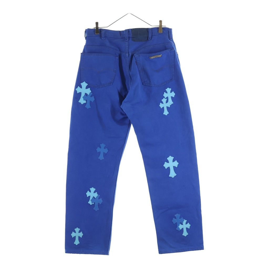 CHROME HEARTS(クロムハーツ) U VNTG JEAN BL RED TAB クロスパッチ付きウォッシュド501デニムパンツ