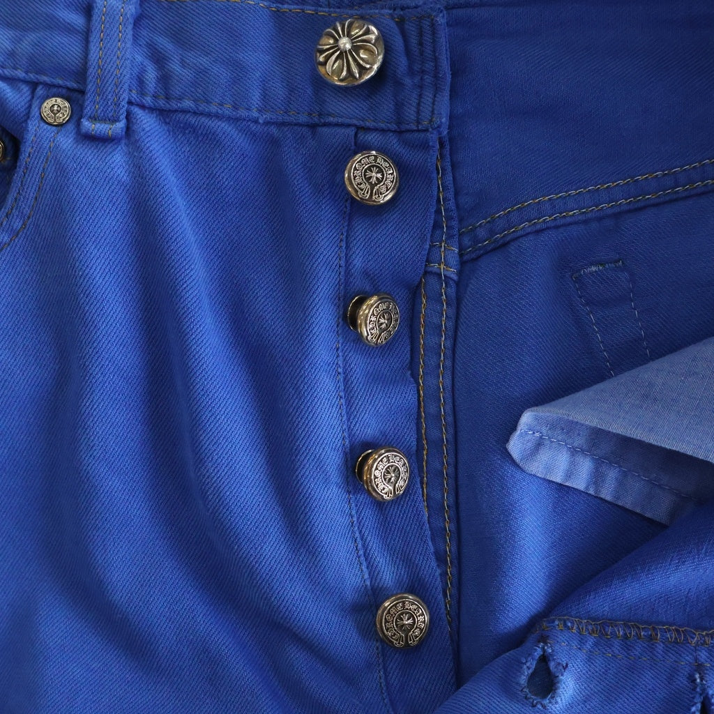 CHROME HEARTS(クロムハーツ) U VNTG JEAN BL RED TAB クロスパッチ付きウォッシュド501デニムパンツ