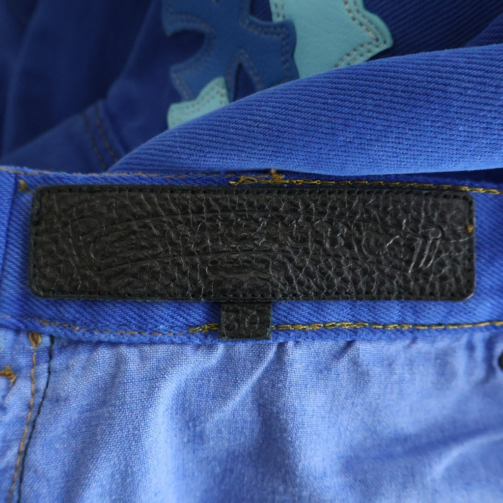 CHROME HEARTS(クロムハーツ) U VNTG JEAN BL RED TAB クロスパッチ付きウォッシュド501デニムパンツ