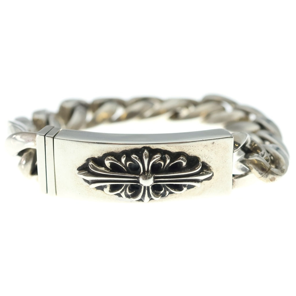 CHROME HEARTS(クロムハーツ) ID FLORAL CRS フローラルクロスIDクラシックリンク ブレスレット 13LINK シルバー BCA164